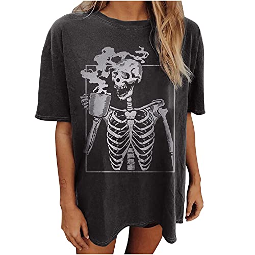 Wukreran Vintage-Shirts für Damen, niedliches Grafik-T-Shirt, Frühling, kurzärmelig, Tops, übergroße T-Shirts, Teenager, ästhetische Kleidung, Pumpüberzüge für Damen, #B2, Mittel