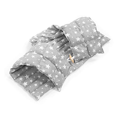 Amilian Almohada cervical con parte trasera y cuello alto para, espalda y huesos de cereza, cojín térmico, cojín cervical, cojín de grano, compresa térmica, diseño de estrellas, color gris Cover