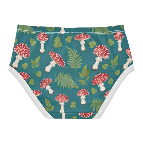 Joisal Cotton Toddler Girls Underwear Vibrant Red Mushrooms Green Cute Panties Girl Print Briefs Undies Kids 2t2