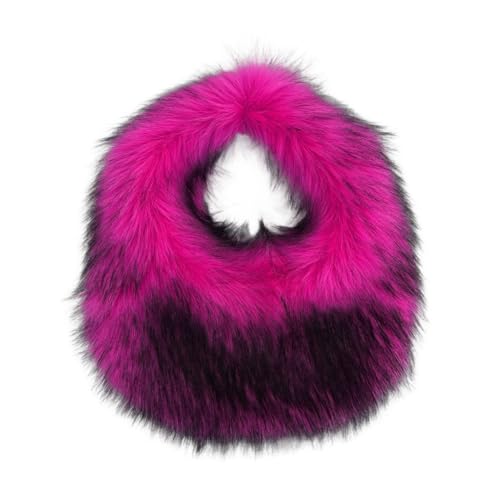 Image of Faux Fur Hobo Shoulder Bag for Women - Large Cute Fluffy Tote Plush Handbag Y2K Furry Purse