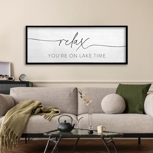 TQianJiang Relax You're On Lake Time Wall Decor 40"×15" Lakeside