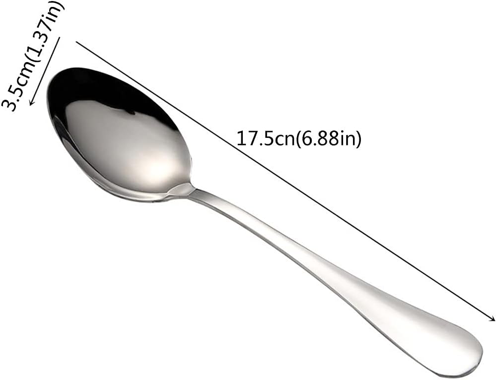 SONGCHAO Kitchen Spoons Cake Dessert Spoon Teaspoon Thickened Long Handle Soup Spoon Stainless Steel Mixing Spoon Dinner Spoons