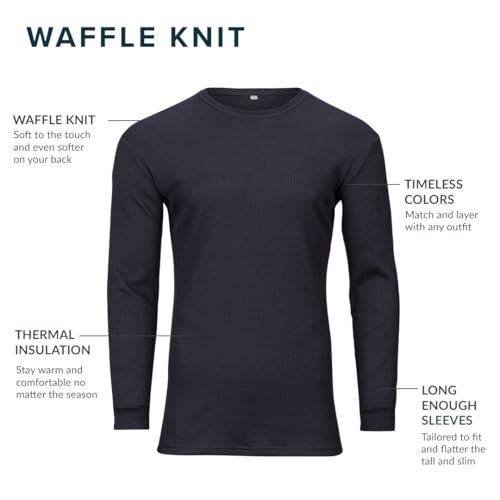 Men's Tall Slim-Fit Orginal Waffle Knit Thermal Long Sleeve, Soft Cotton/Polyester Blend Long Sleeve Shirt2