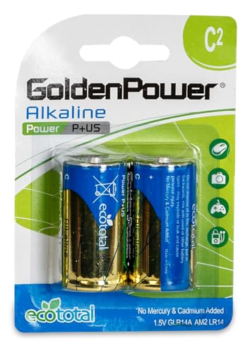 Golden Power C Batteries Power P+ LR14 1.5V AM (2 Battery Count)