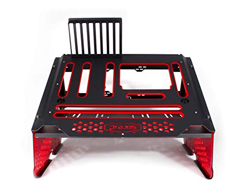 PrimoChill's Praxis ウェットベンチ パウダーコーティング スチール モジュラー オープンエアコンピュータテストベンチ 水冷または空冷コンポーネント用 ブラック ソリッドレッドアクセント