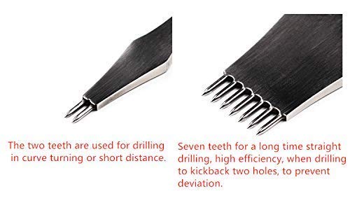 Miniatura 4 de Citian Punzones de cincel de costura profesional, agujeros redondos, punzones afilados, hechos a mano, herramientas de costura de cuero, 0.118in