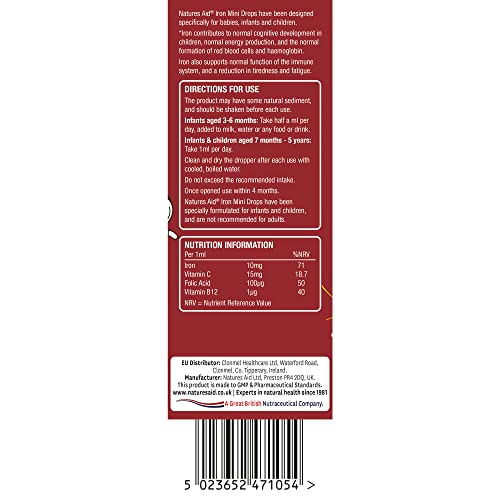 Natures Aid Mini Drops Iron 1.69 Fl Oz #TOP5