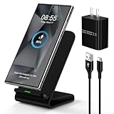 15W Samsung S25 FE Wireless Charger Fast Charging Stand for Galaxy S26+ S26 Ultra S25 S24 FE S23 S22, for Motorola Wireless Desk Phone Charging Station with QC Adapter for Edge/razr+/Moto G Power 2025