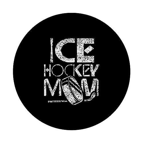 Ice Hockey Mom Hobby Player Coach Team PopSockets Swappable PopGrip, Black - Image 3