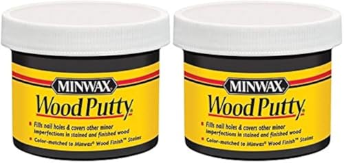 Image of Minwax 13618000 Wood Putty, 3.75 Ounce, Ebony-2 Pack