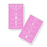 Lash Lift + Tint Aftercare Instruction Cards | 50 Pack | 2 x 3.5” inches Business Card Size |...