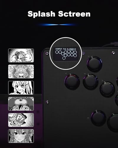Controlador sin palanca Haute42 U16 con 16 teclas de perfil bajo y panel de graffiti DIY 5
