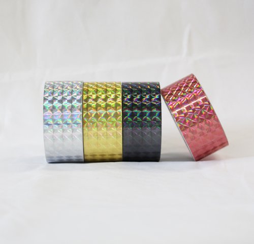 Decorative Holographic Tape - Prism - 1.0 In. X 12 Ft Each X 4 Roll Variety Pack