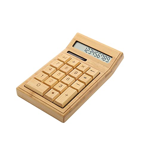 Calculadora de bambú de 12 dígitos con pantalla grande para evitar errores de lectura 1