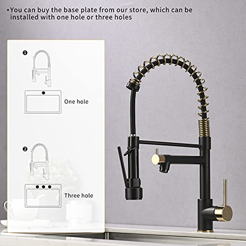 Aimadi Kitchen Faucet,Black Kitchen Faucet With Sprayer,Commercial Style Matte Black Faucet Kitchen Single Handle Single Hole Kitchen Sink Faucet #TOP4