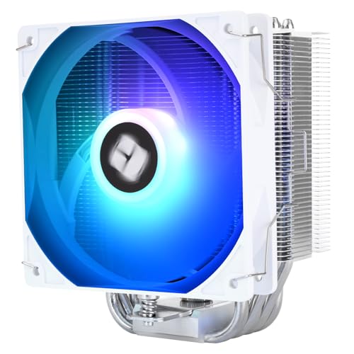 Thermalright Burst Assassin 120 SE ARGB White CPU Cooler, 148mm High, 120mm PWM Fan with 1550RPM Speed,6 Heat Pipes Heatsink Cooling, for Intel lga1700/1851/1150/1151/1200, AM4/AM5, PC Cooling,White