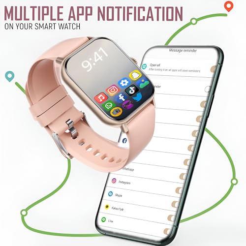 Image of GameSir H9 Smartwatch with Long Battery Life, 2.01 inch High-Resolution Screen, Bluetooth Calling, IP68 Waterproof, TFT Display, Luxury Design for Men & Women (Pink)