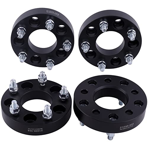 VLAOSCHI 4X Black 5x4.5 to 5x5.5 Wheel Adapters 1.25 Inch with 1/2 Studs