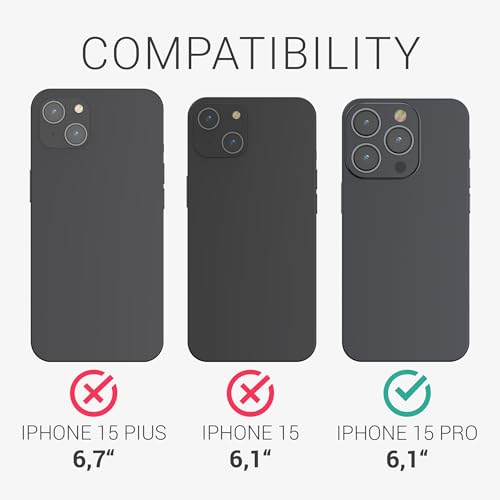Image of kalibri Case Compatible with Apple iPhone 15 Pro - Case Smooth Genuine Leather Hard Case Anti Slip Cover - Brown
