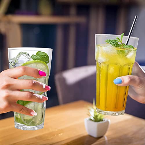 Tebery 6 Pack 350ml Stackable Plastic Tumbler Cups, 12oz Drinking Glasses Water Glasses, Reusable Acrylic Tumblers, Unbreakable Glasses for Adults Kids Party - Image 5