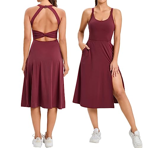 ABOCIW Damen-Tenniskleid mit integriertem BH,...