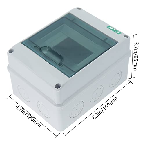 Boîte de jonction 5 voies IP65 avec couvercle transparent et rail DIN mural - 2