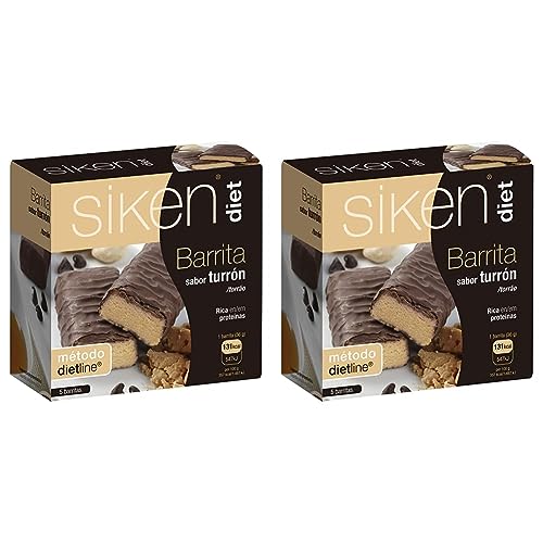 Siken Diet - Barrita Sabor Turrón para ayudarte a Cuidar tu Peso, Rica en Proteínas y Fibra, Snack...