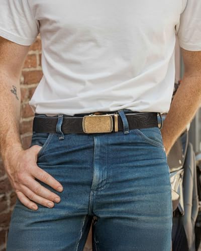 Image of CHAOREN Mens Belt Leather Ratchet Belt - Customizable Fit, Effortless Style (35mm)