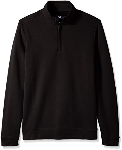 Cutter & Buck Men's Tall Long Sleeve Pima Decatur Half-Zip, Black, 5X/Big