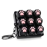 FunisFun Cat Paw Keyboard Fidget Toys for Adults, Keyboard Fidget Clicker Keychain with Clicky Sound for Office Meeting Stress Relief & Anxiety Cat Lover (Black)