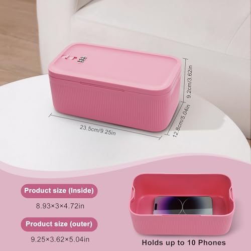Image of Lockable Storage Box, Small Lock Box with Combination Code for Phone /Medicine Safe /Food Home /Refrigerator /Office /Personal Items /Travel /Gift,9.25 x 5.04 x 3.62''