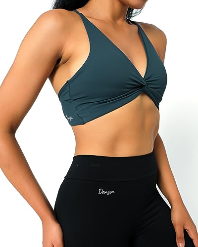Image of Danysu Backless Sports Bra Soft Workout Tops with Removable Padded Yoga Training Bras Strappy Going Out Top