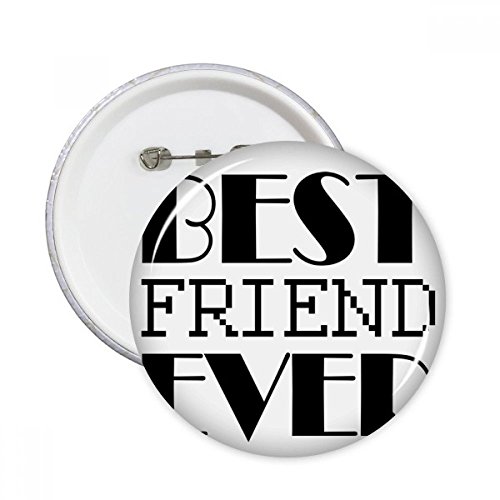 Bouton rond badge pins vêtement décoration multicolore citation meilleur ami 5pcs