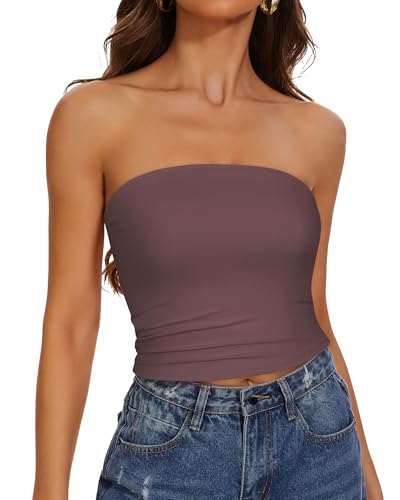 Image of Summer Tube Tops Basic Crop Tops for Women Strapless Tank Casual Tunics Sexy Short Shirts 2026