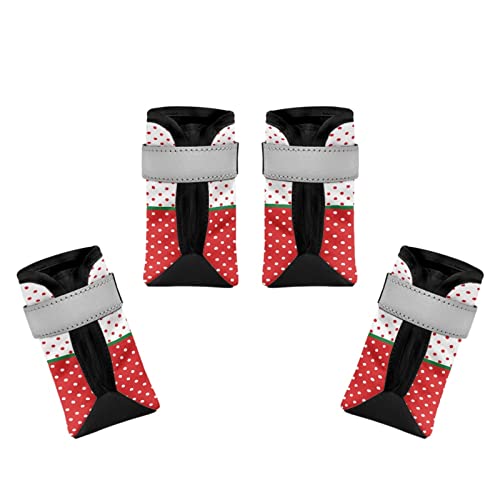 Ddfs Dog Boots For Large Dogs, Warm Breathable Dog Shoes With Reflective Strip Anti-Slip Sole Dog Booties For Dogs Paws Protector 4Pc/Set #TOP3