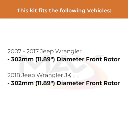 Image of MAX Advanced Brakes - Brake Kit For 2007-2018 Jeep Wrangler, Wrangler JK (11.89 Dia Front Rotors)| Carbon Ceramic Brake and Rotor Kit Front and Rear| Geomet Coated Cross-Drilled Brake Rotors