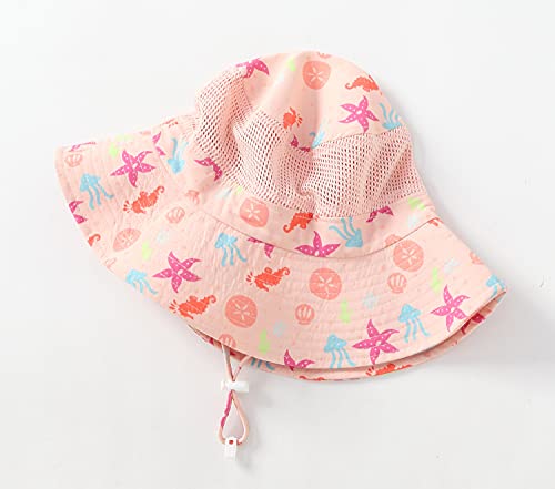 Image of Home Prefer UPF50+ Wide Brim Sun Hat Boys Girls Sun Protection Hat Zoo Beach Swim Safari Bucket Hat for Baby Toddler Kid