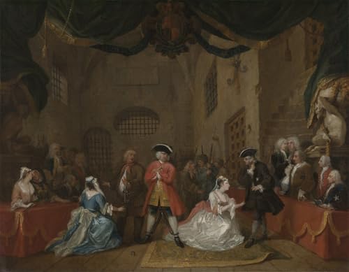 Tableau l'opéra du mendiant de Hogarth en toile 60x90cm
