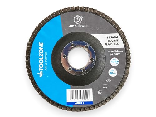 Image of Toolzone Trade Quality 115mm - 4 1/2"" inch 80 Grit Sanding Flap Disc (10 pack) AB011