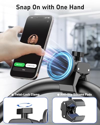 Phone Holder for Peloton Bike, Magnetic Phone Mount Clamp for Spin Bicycles - image 6