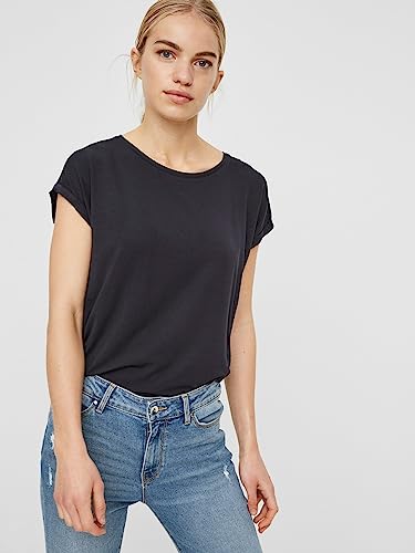 VERO MODA Damen VMAVA Plain SS TOP GA 5PACK, Black/Snow White+ Port ROLYALE, XS – Ansicht 4