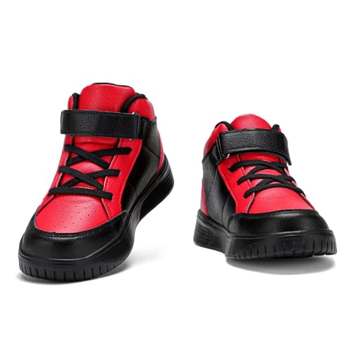 Black Sneakers Boys High Top Lightweight Breathable Strap Athletic Sports Shoes Girls Walking Jogging School Running Shoes Size 43