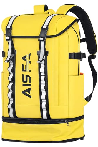 [AISFA] リュックメンズ リュックサック バックパック スクエア 30L 防水15.6インチ PC ビジネス ラップトップバック USB充電ポート付き アウトドア旅行 防災 通勤 靴/弁当収納のサムネイル