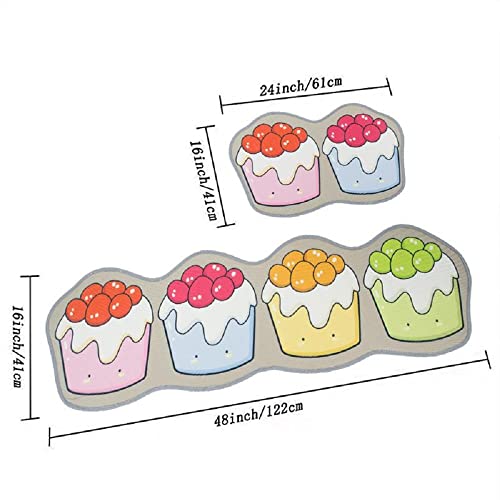 Image of HomeCloud Rubber 6mm Fruit Printed Thick Anti Slip, Washable, Big Size, Printed, Designer Folding Kitchen Mat for Floor Home Bedroom -, Standard Size (40 x 120 cm 40 x 60 cm)