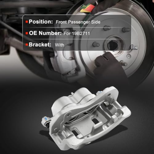 Image of cciyu Front Right Disc Brake Caliper Assembly w /Bracket 19B2711 | For Hyundai Model - For Santa Fe 2001-2006, For XG300 2001, For XG350 2002-2003