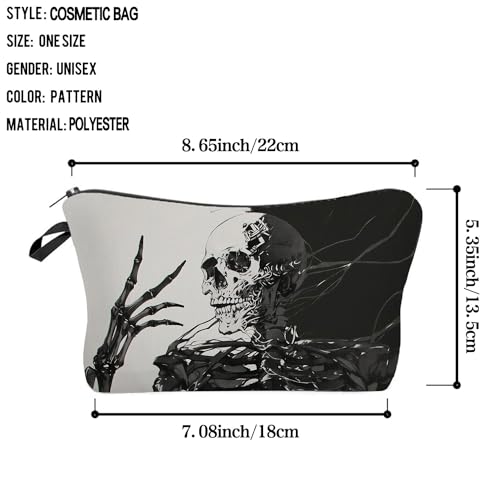 Skeleton Gifts Gothic Skeleton Makeup Bag Cute Small Organizer Bag Travel Toiletry Zipper Pouch Skull Cosmetic Bag Halloween Birthday Gift for Gothic Lovers Women2