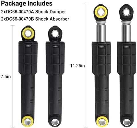 DC66-00470A & DC66-00470B Washer Shock Absorber Compatible with Sam-Sung Washing Machines Replace AP4206426, DC66-00650D, DC66-00650C, 2020946, PS4212219, AP4456255 4 Pack