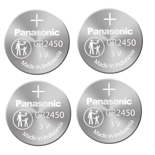 Four (4) X Panasonic CR2450 Lithium Coin Cell Battery 3v Blister Packed