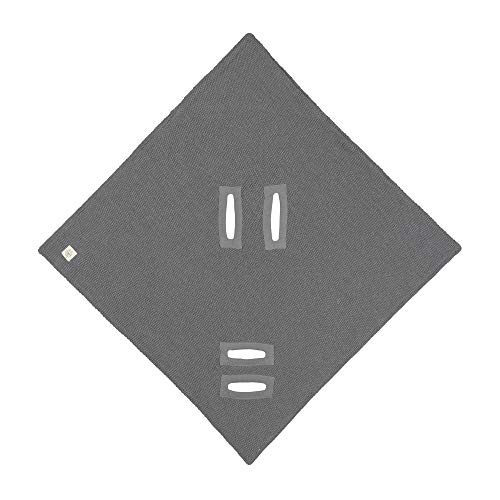 LÄSSIG Baby Strickdecke für Autositz Autositzdecke Einschlagdecke Babyschale 100% Bio-Baumwolle GOTS anthracite – Ansicht 4