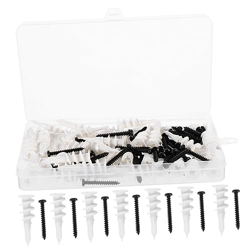 HEALEEP 100piezas Tacos Para Pared De Yeso Anclajes De Nylon Expansión Resistente Soporte Firme Para Placas De Yeso y Paneles Huecos